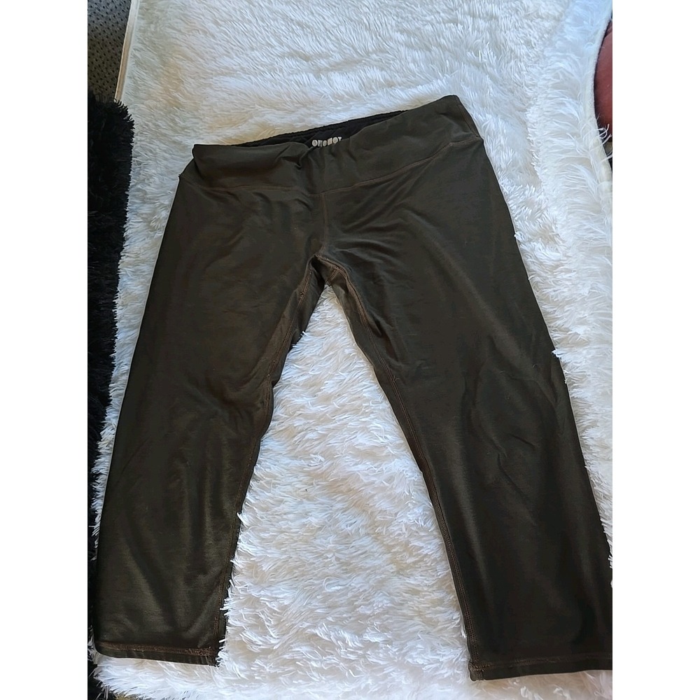 ODODOS Womens  Yoga Capris Olive Green  XL Activewear Workout‎ Leggings